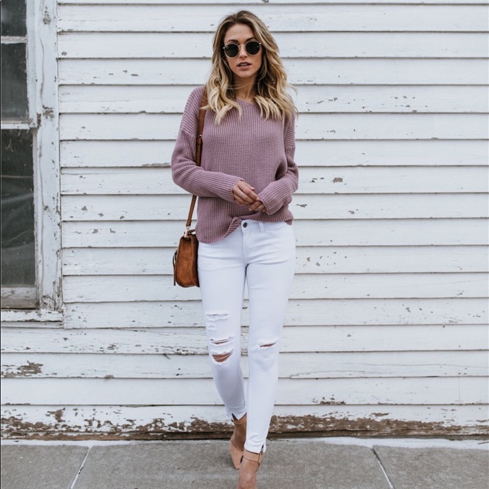 Purple Twisted Knit Sweater - Picture 2 of 6